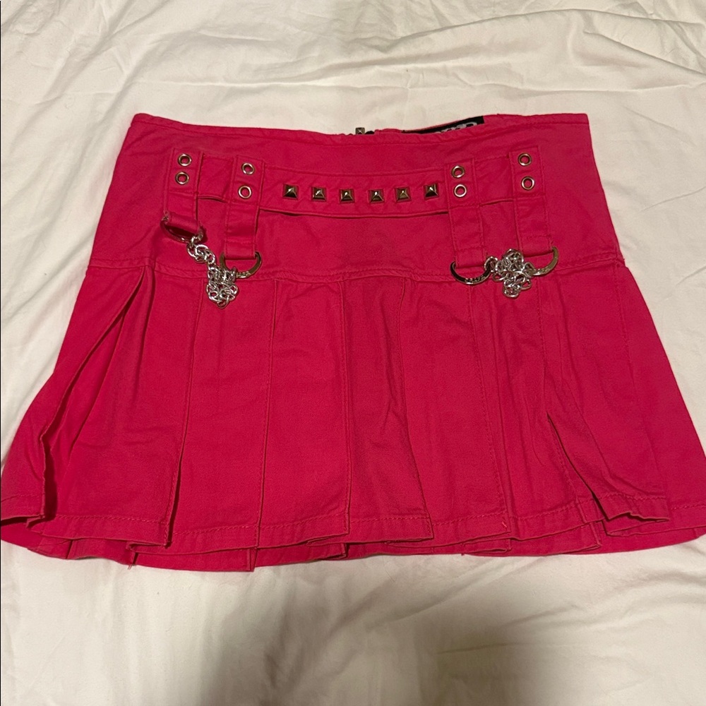 Tripp NYC Pink Mini Skirt with Studs and Chains
